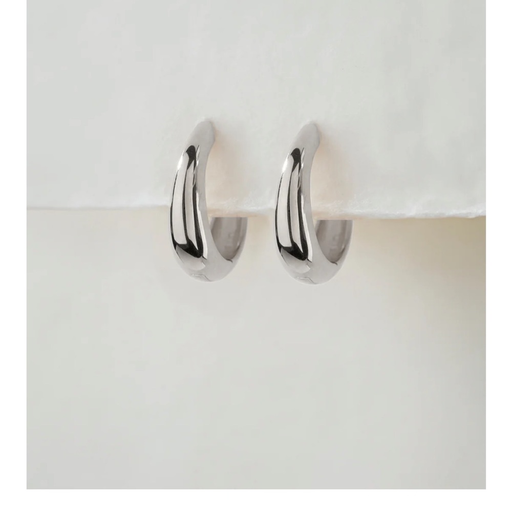 THE MINI MARBELLA HUGGIES LUV AJ sterling Silver Hoop Earrings